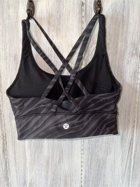 lululemon athletica Black Zebra-Print Strappy Sports Bra